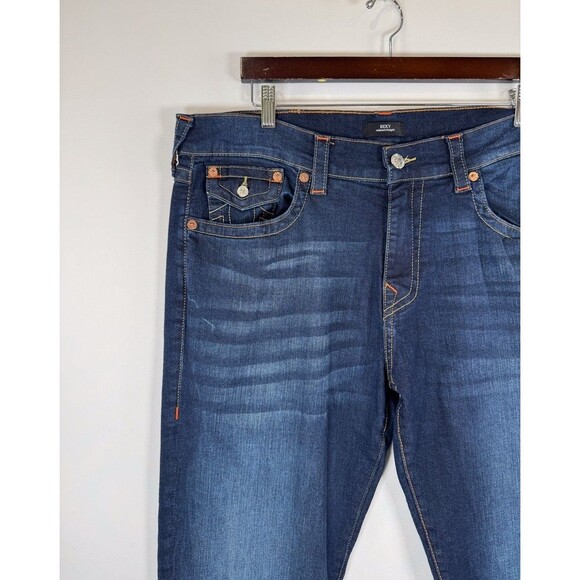 True Religion Mens Jeans Blue Ricky Relaxed Straight Denim Medium Wash 38x33 - Picture 7 of 12